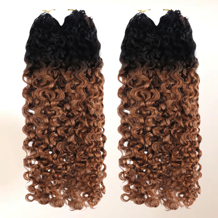 Ombre Color Water Wave Crochet 100% Human Crochet Hair 1B/30 Ombre Hair Extensions - Rafarada