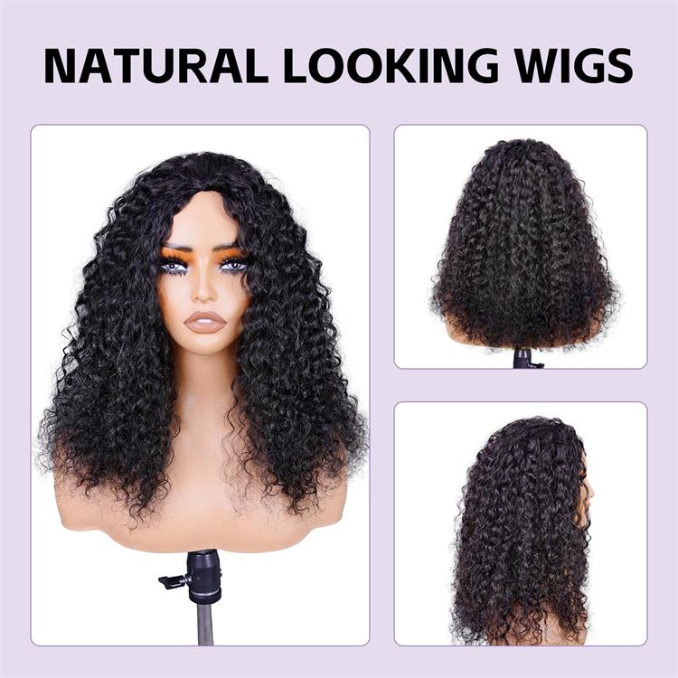 Water Wave Wig 3-In-1 Half Wig 200% Density Glueless Flexi-Fit Drawstring Wig - Rafarada