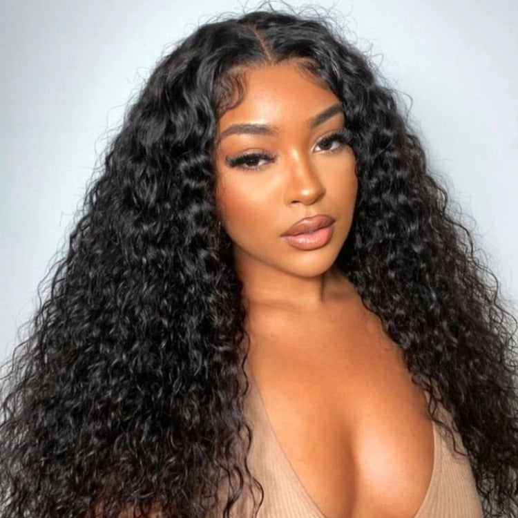 Water Wave Wig 100% Human Hair Invisi Draw-Strings Pre Plucked Natural Hairine With Baby Hair - Rafarada