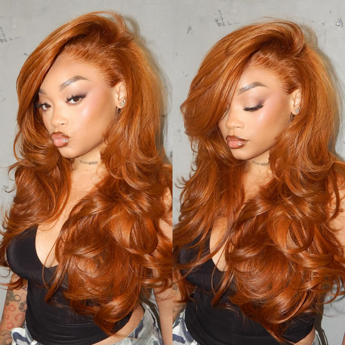 Body Wave Ginger Color Human Hair Wig HD Lace Front Wig With Bangs For Woman- Rafarada
