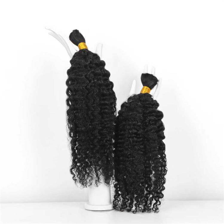 Burmese Curly Bulk Human Hair Natural Color No Weft Boho Hair For Braiding- Rafarada