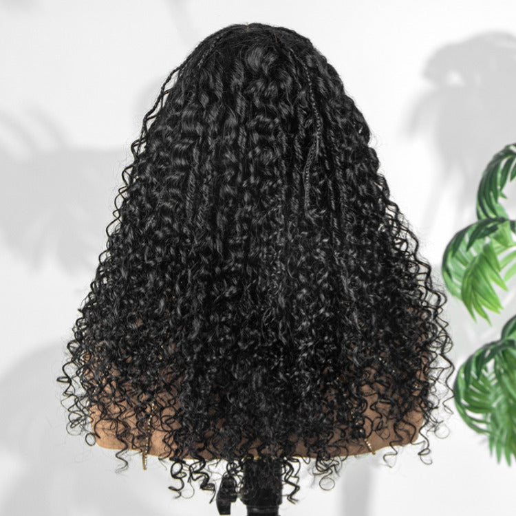 Spiral Coil Curls Pre-Braiding Human Hair Wig Light Weight Flexi-Fit Knotless Boho Natural Wig - Rafarada