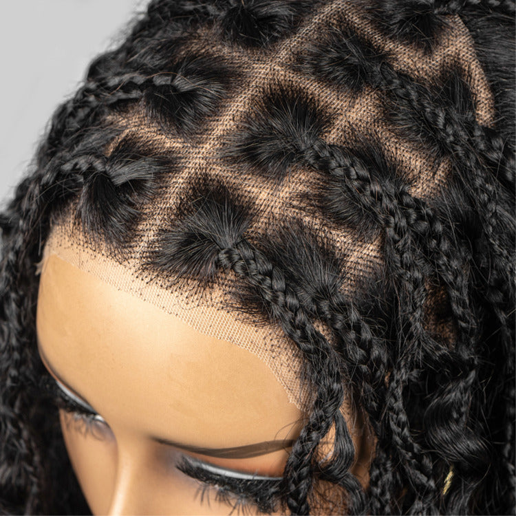 Spiral Coil Curls Pre-Braiding Human Hair Wig Light Weight Flexi-Fit Knotless Boho Natural Wig - Rafarada